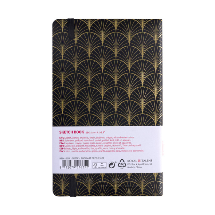 Schetsboek Talens Art Creation 80 witte vellen 140gr 130x210mm art deco