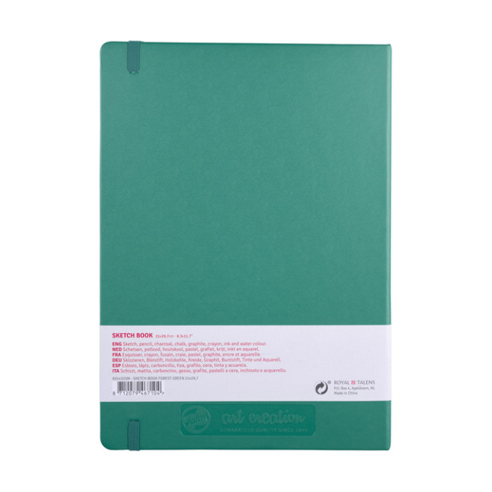 Schetsboek Talens Art Creation 80 witte vellen 140gr 210x297mm woudgroen