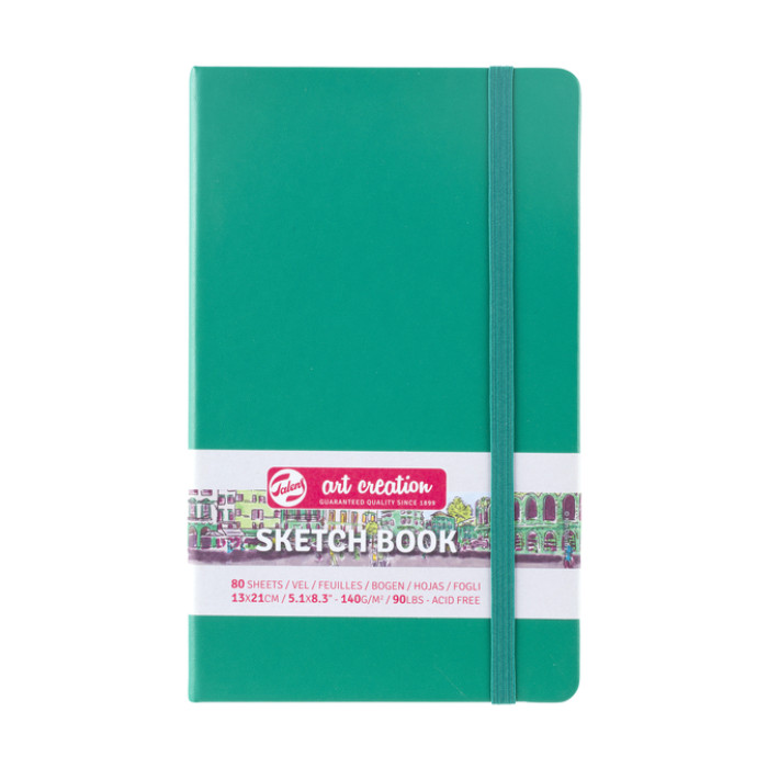 Schetsboek Talens Art Creation 80 witte vellen 140gr 130x210mm woudgroen
