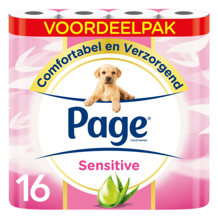 Toiletpapier Page Sensitive Aloë Vera 3-laags wit 140vel