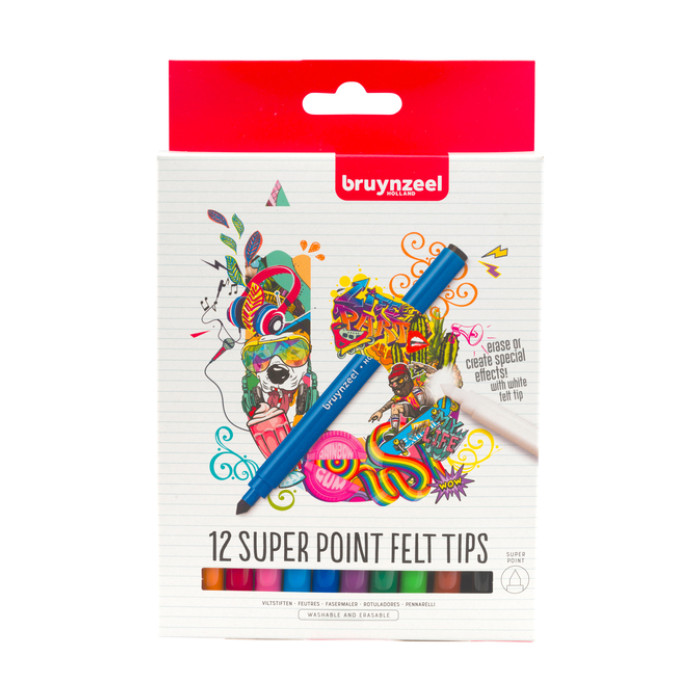 Kleurstift Bruynzeel Teens Superpoint set à 12 kleuren