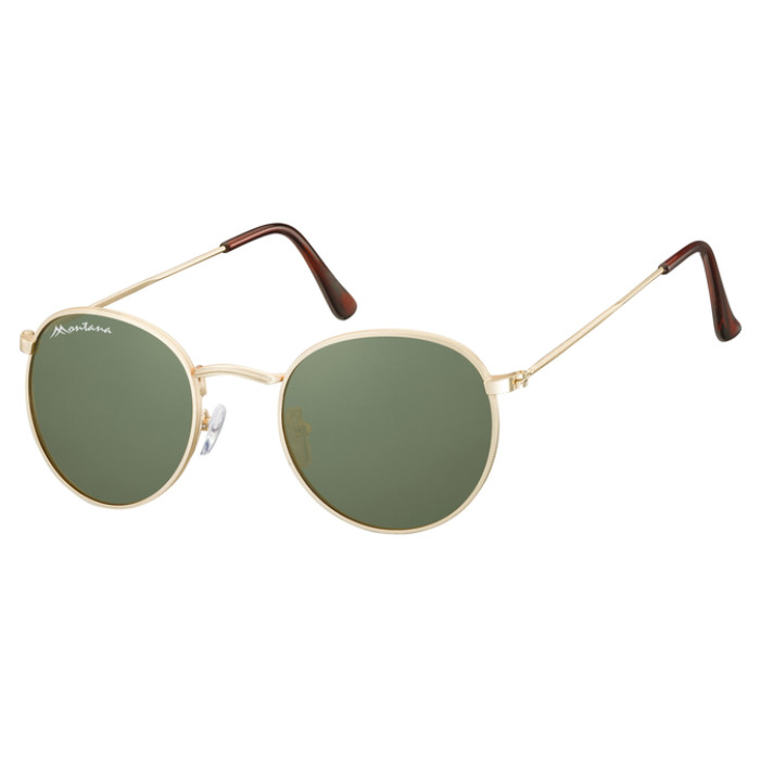 Zonnebril Montana met groen G15 glas mat goud