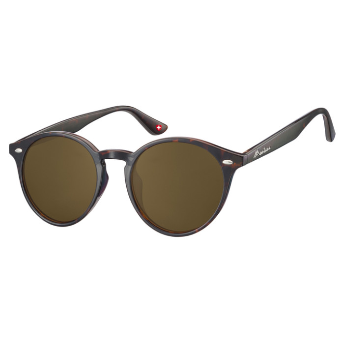 Zonnebril Montana met bruin rond glas turtle
