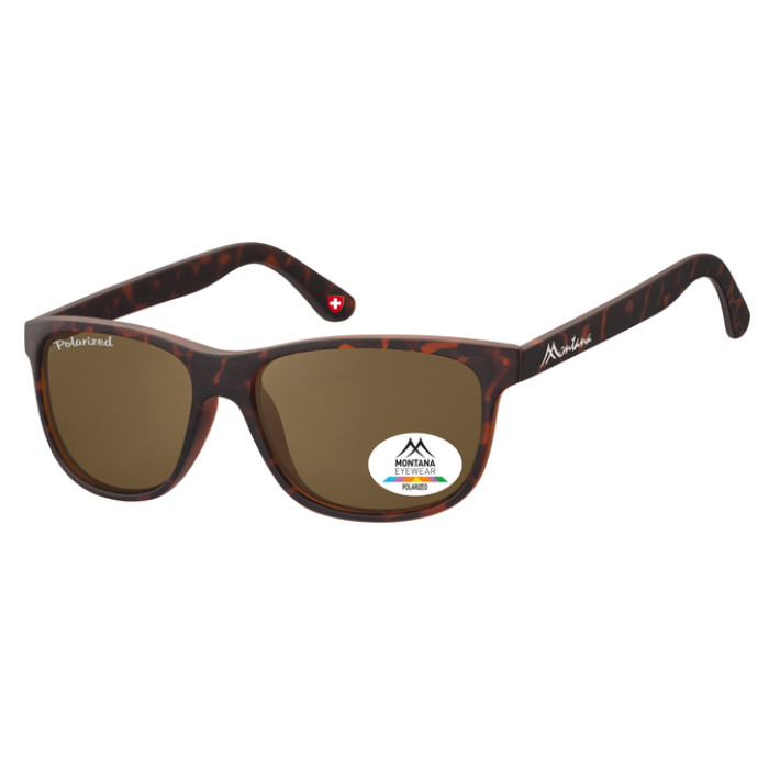 Zonnebril Montana met bruin gepolariseerd glas mat turtle
