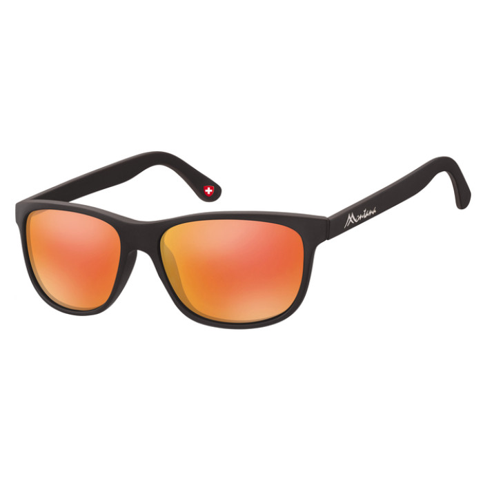 Zonnebril Montana met Revo rood glas mat zwart