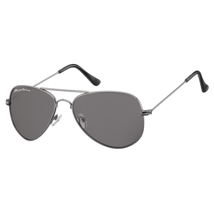 Zonnebril Montana met smoke glas staalkleurig