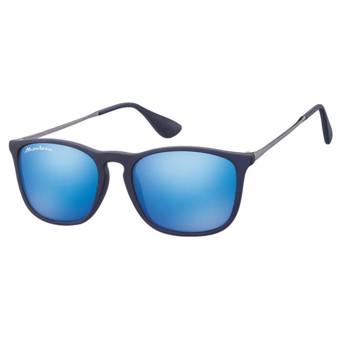 Zonnebril Montana met Revo blauw glas en metalen pootje blauw