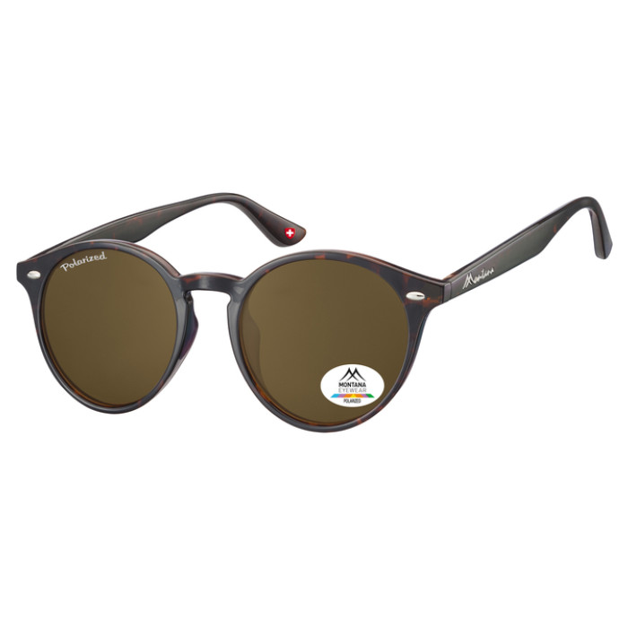 Zonnebril Montana met bruin gepolariseerd rond glas turtle
