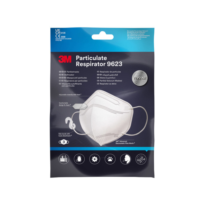 Stofmasker 3M huishoudelijk stof 9623 FFP2 3 stuks