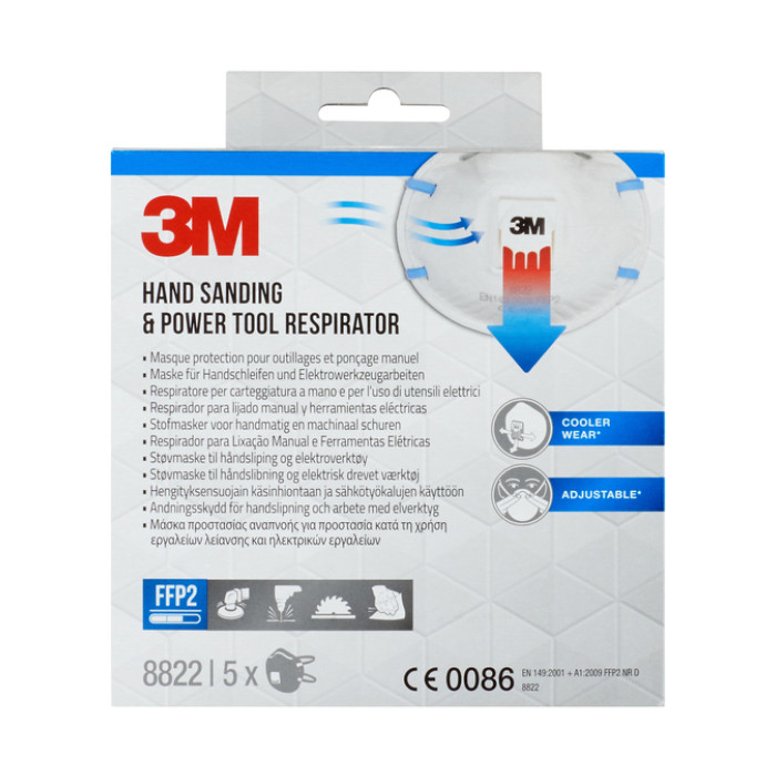 Stofmasker 3M voor schuren 8822 FFP2 met ventiel 5 stuks