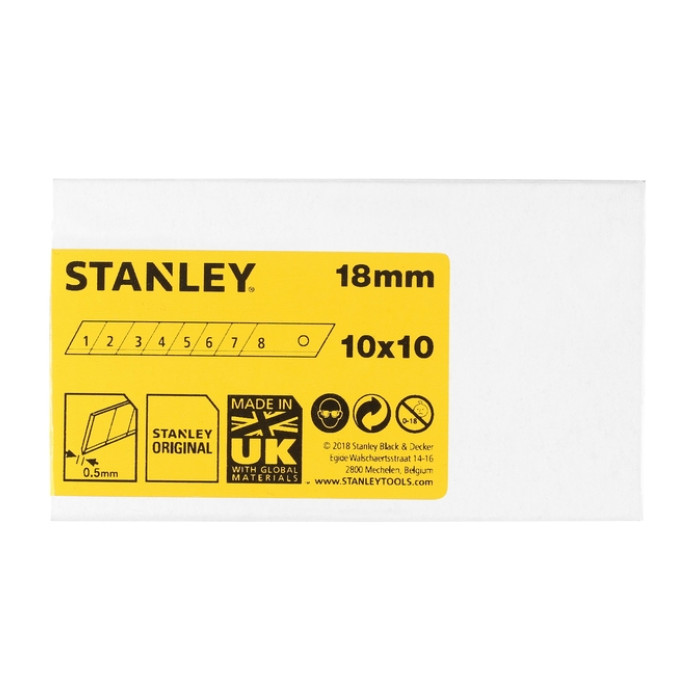 Afbreekmesjes Stanley 18mm 10 stuks x 10