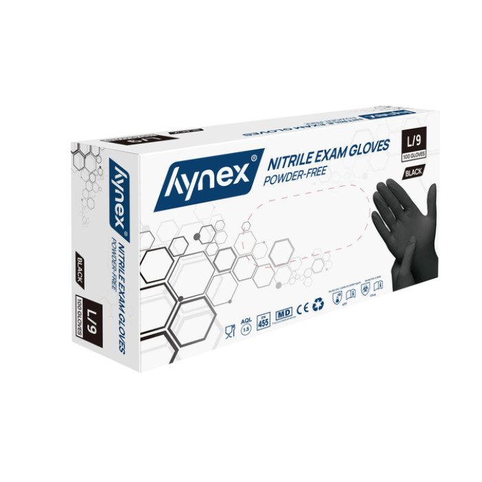 Handschoen Hynex L nitril zwart pak à 100 stuks