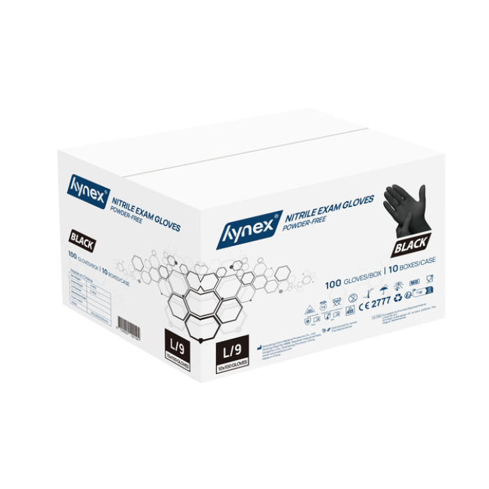 Handschoen Hynex L nitril zwart pak à 100 stuks