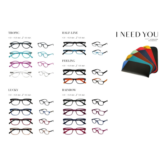 Leesbril I Need You Tropic/Lucky/Half-line/Feeling/Rainbow ass 80st