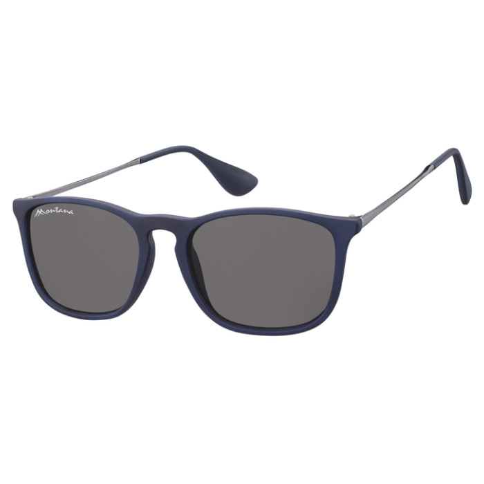 Zonnebril Montana met smoke glas en metalen pootje donkerblauw