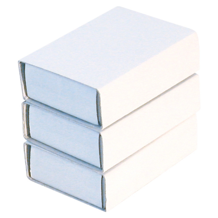 Luciferdoosjes Folia klein 53x37x11mm 10 stuks wit