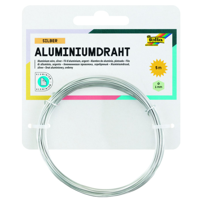 Aluminiumdraad Folia 1mmx5m zilver