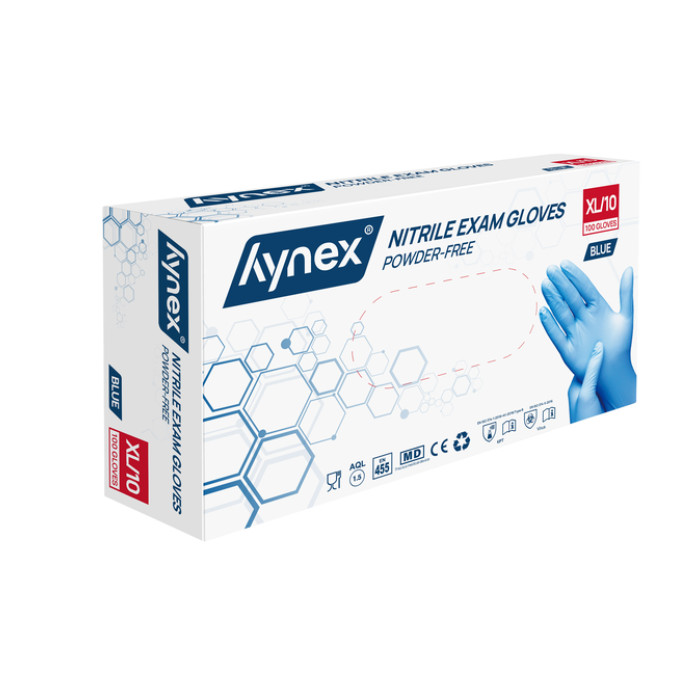 Handschoen Hynex XL nitril blauw pak à 100 stuks