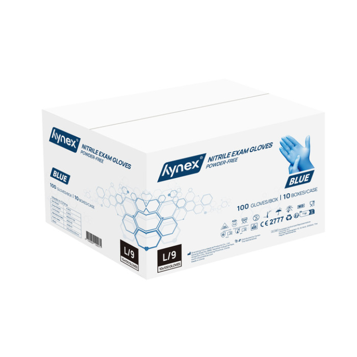 Handschoen Hynex L nitril blauw pak à 100 stuks