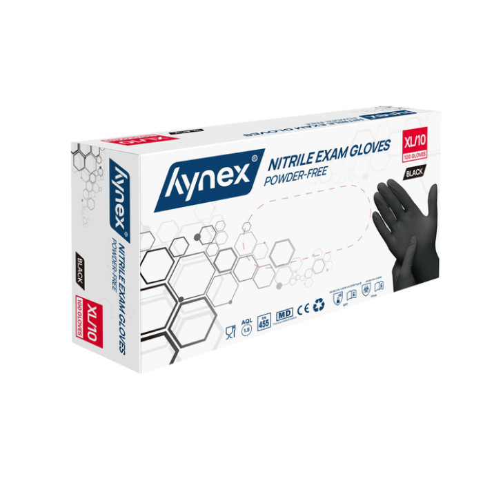Handschoen Hynex XL nitril zwart pak à 100 stuks