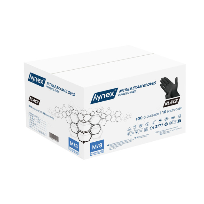 Handschoen Hynex M nitril zwart pak à 100 stuks