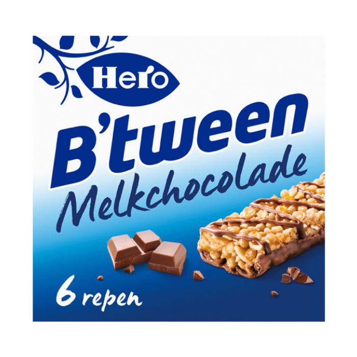 Tussendoortje Hero B'tween melkchocolade 6pack reep 25gr