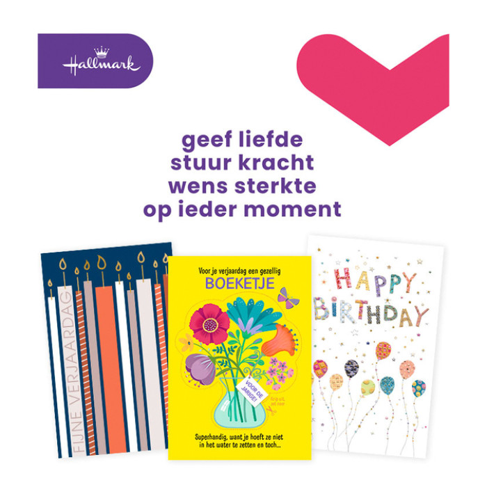 Wenskaart Hallmark navulset verjaardag 12 kaarten