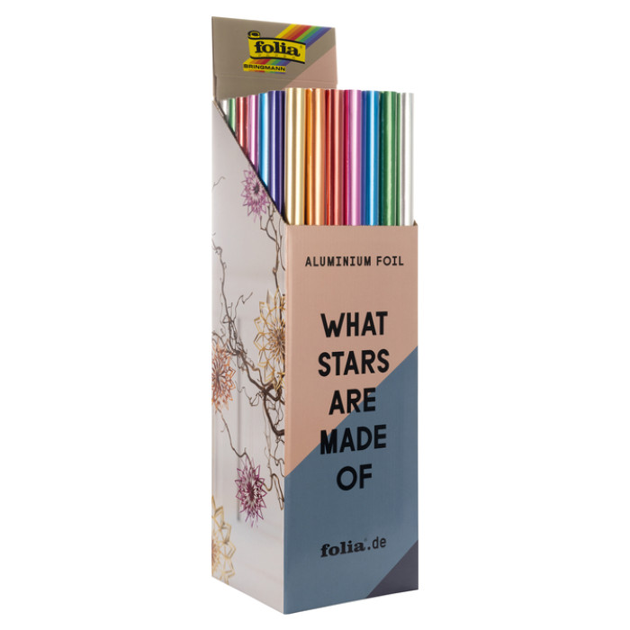 Knutselfolie Folia 50x78cm 50 rollen assorti