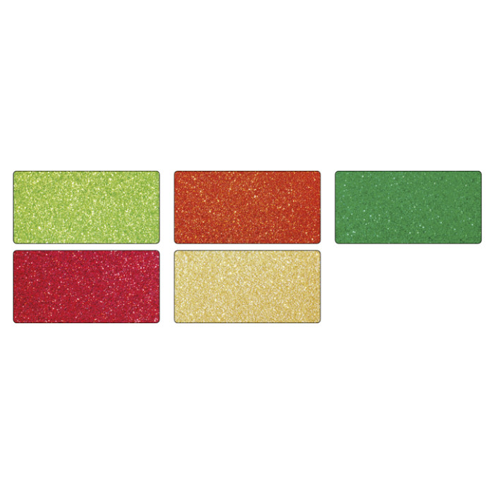 Glitterkarton Folia 50x70cm 300gr 5 vel oriental assorti