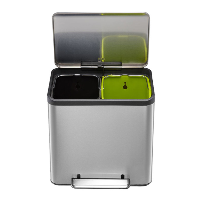 Pedaalemmer EKO EcoCasa Recycler 15+15 liter rvs
