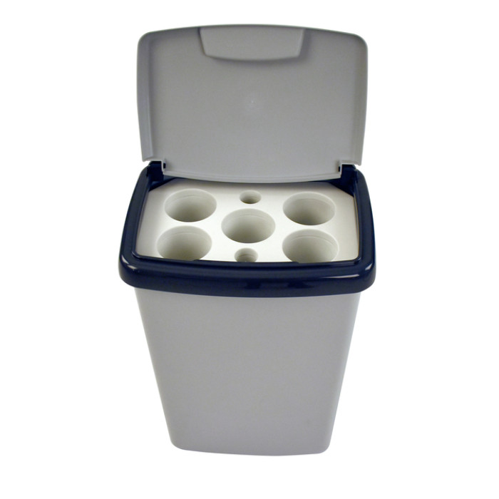 Afvalbak Vepa Bins bekerinzet 5-gaats 50 liter grijs