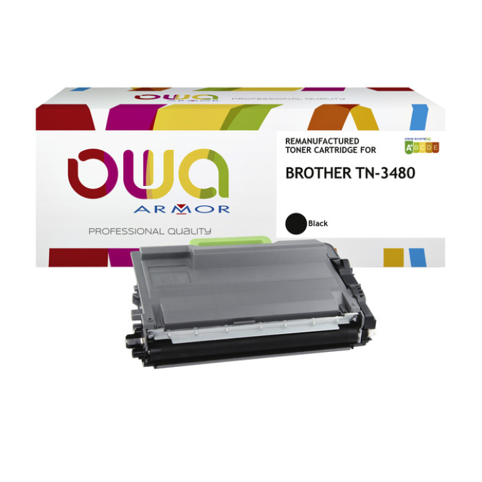 Toner OWA alternatief tbv Brother TN-3480BK zwart