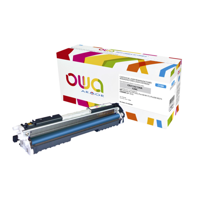 Tonercartridge OWA alternatief tbv HP CE311A blauw