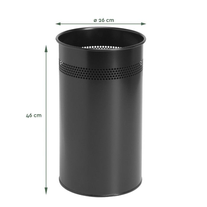 Papierbak BRASQ 21 liter rvs zwart