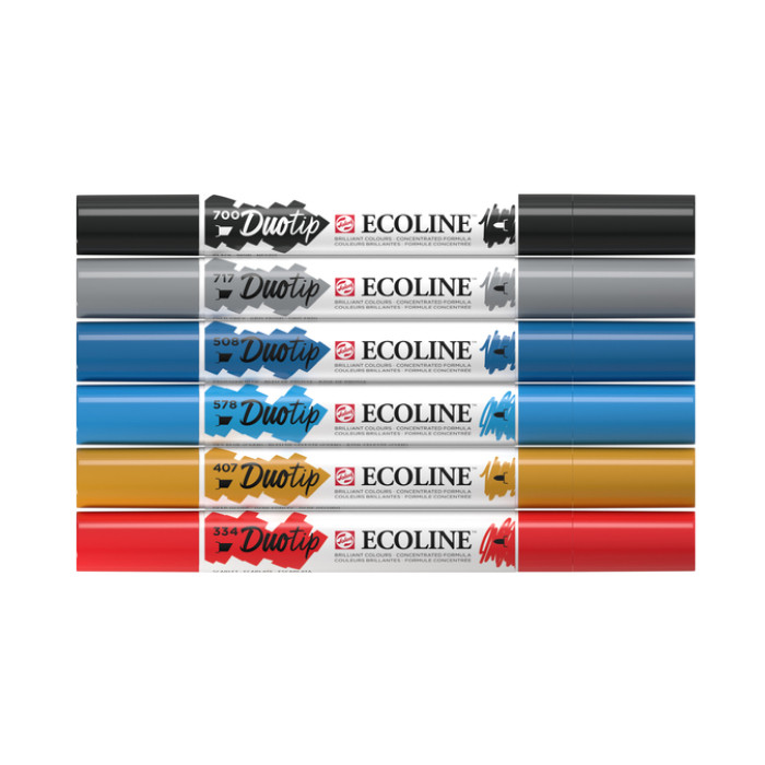 Duotip Talens Ecoline set à 6 stuks stadslandschap