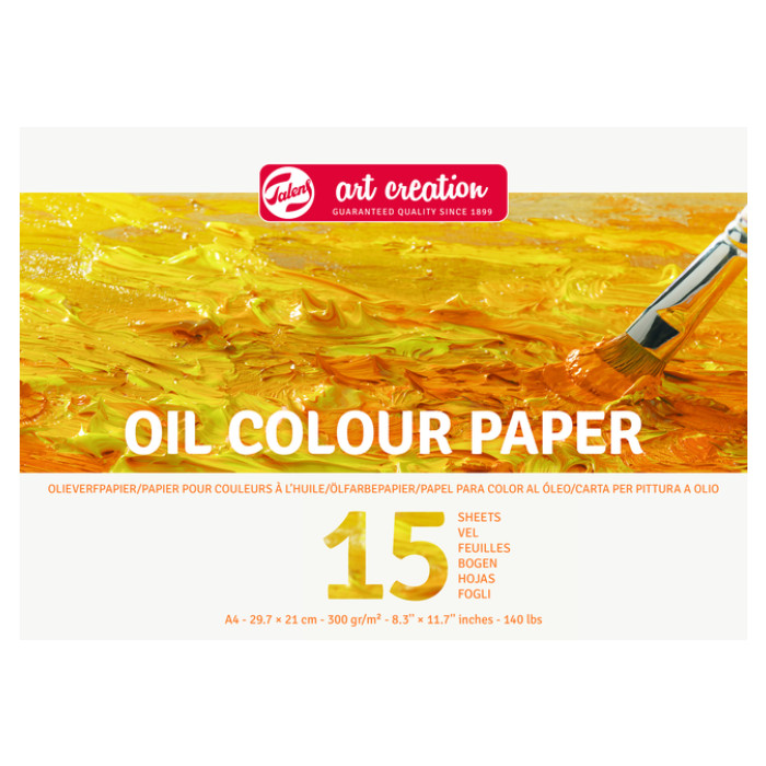 Olieverfpapier Talens Art Creation 15 witte vellen 300gr A4 geel