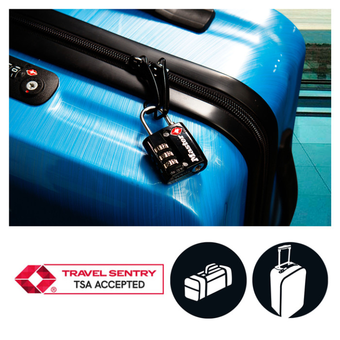 Hangslot Masterlock 3-cijfer combinatie TSA zwart 30mm