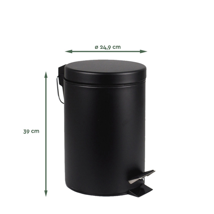 Pedaalemmer BRASQ 12 liter zwart