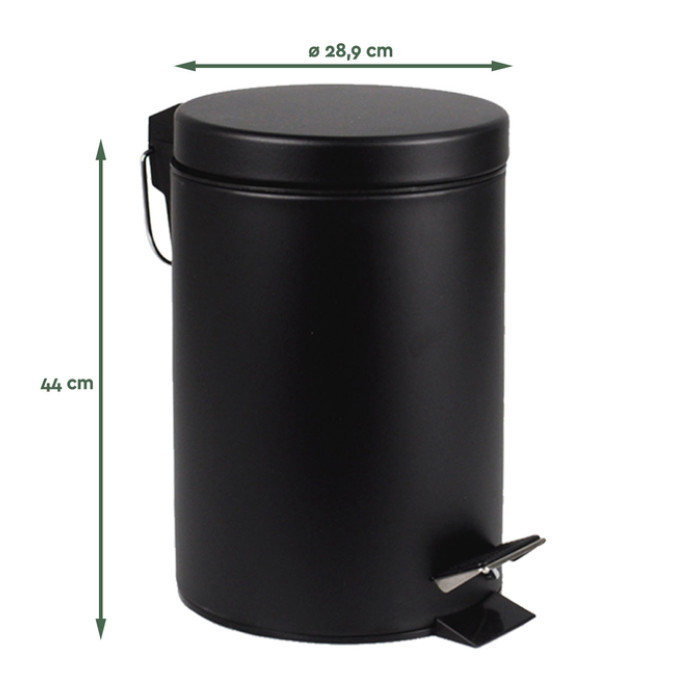 Pedaalemmer BRASQ 20 liter zwart