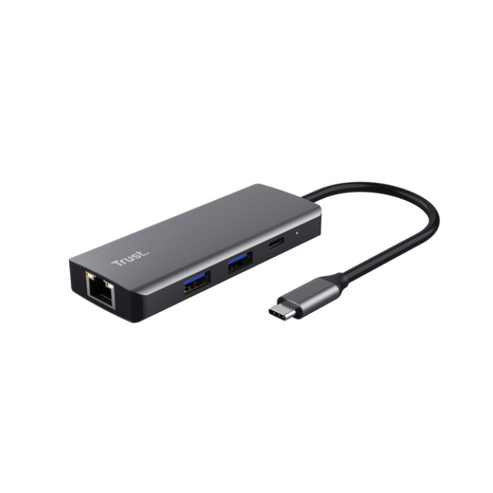 Adapter Trust Dalyx 6-in-1 USB-C multipoort grijs