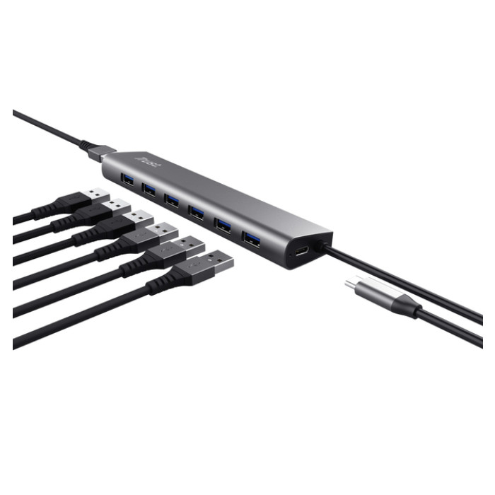 Hub Trust HALYX 7-port USB-A 3.2 zilver
