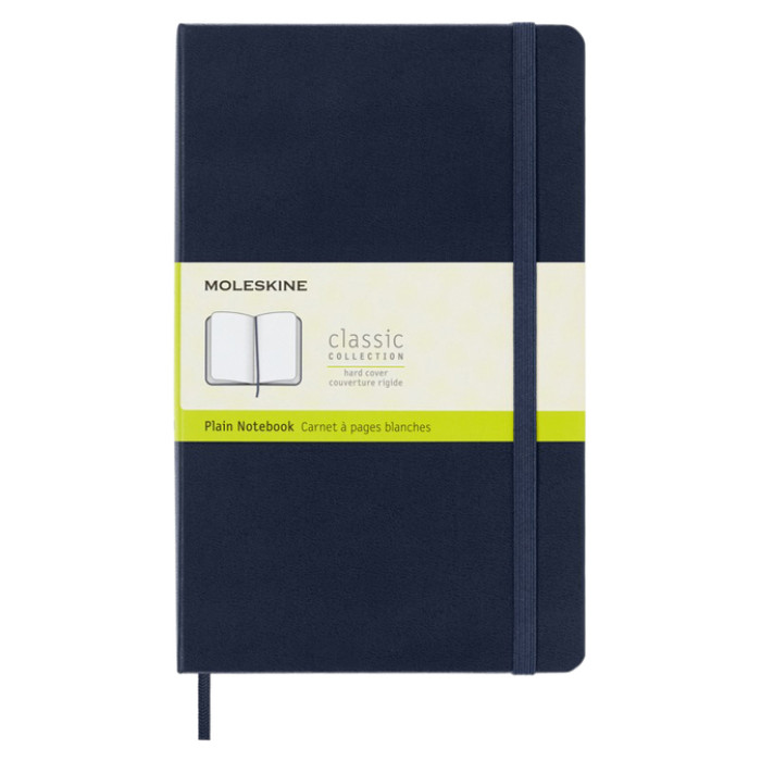 Notitieboek Moleskine large 130x210mm blanco hard cover sapphire blue