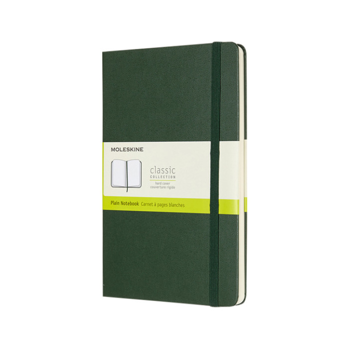 Notitieboek Moleskine large 130x210mm blanco hard cover myrtle green