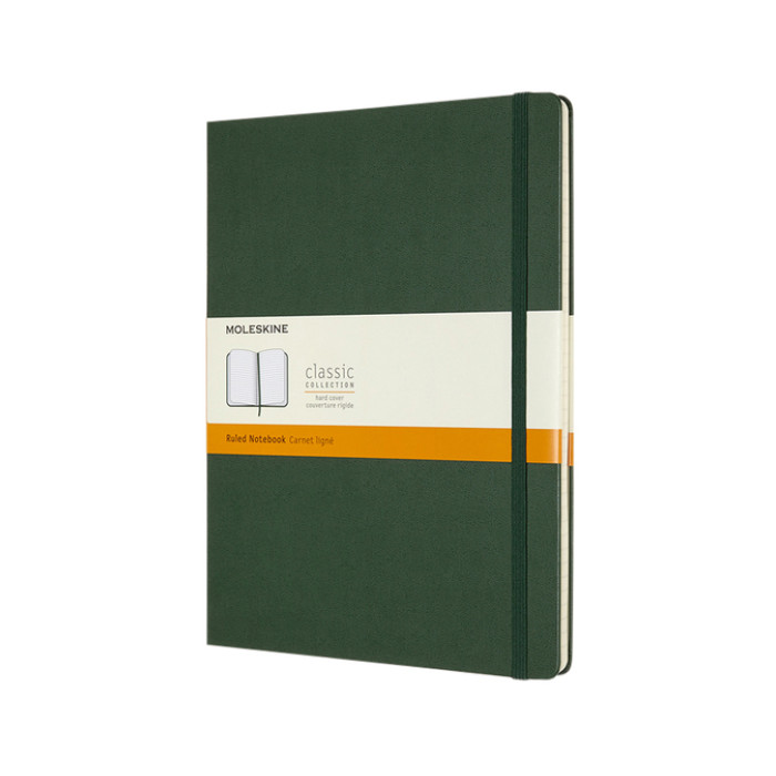 Notitieboek Moleskine XL 190x250mm lijn hard cover myrtle green