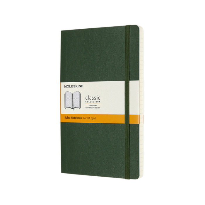 Notitieboek Moleskine large 130x210mm lijn soft cover myrtle green