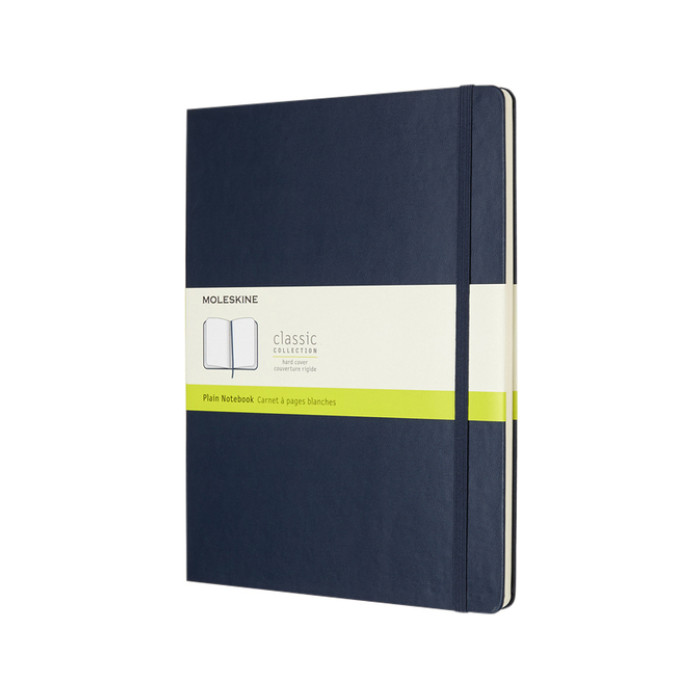 Notitieboek Moleskine XL 190x250mm blanco hard cover sapphire blue