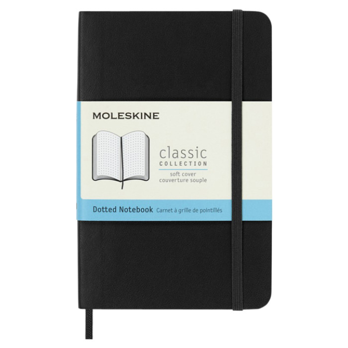 Notitieboek Moleskine pocket 90x140mm dots soft cover zwart