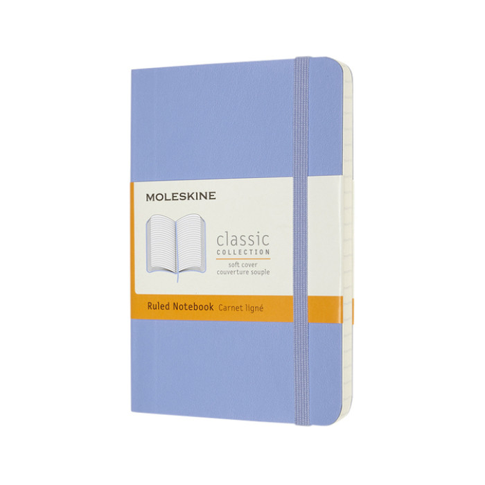 Notitieboek Moleskine pocket 90x140mm lijn soft cover hydrangea blue