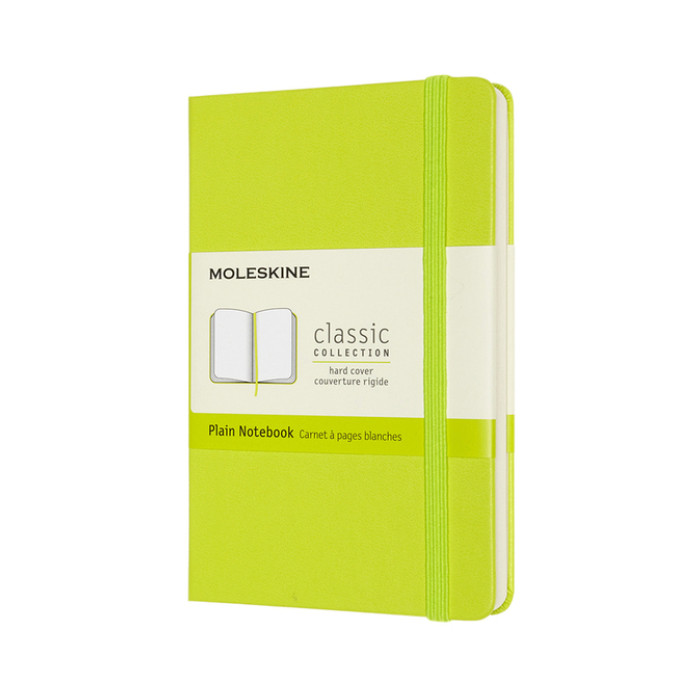 Notitieboek Moleskine pocket 90x140mm blanco hard cover lemon green