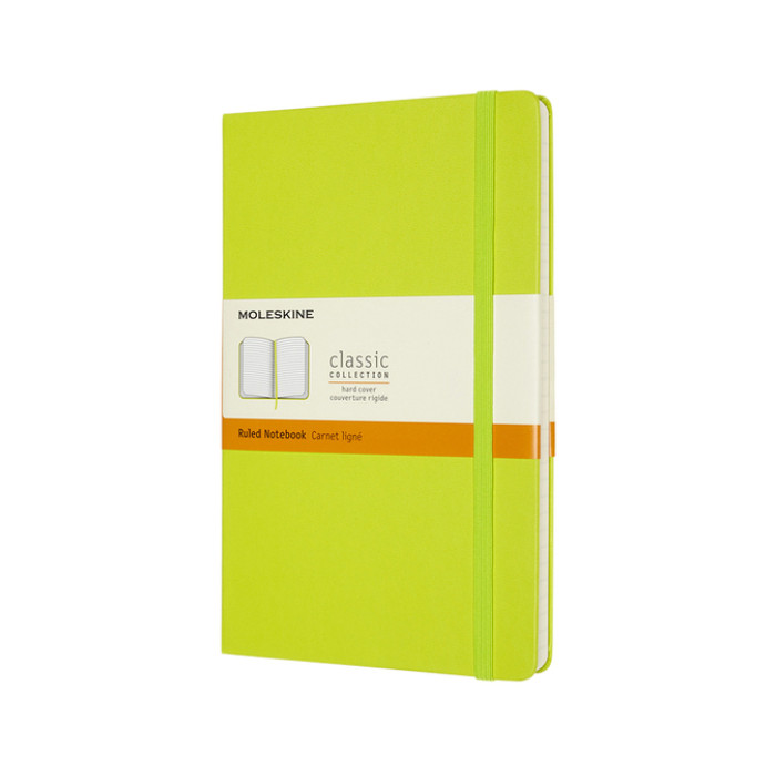 Notitieboek Moleskine large 130x210mm lijn hard cover lemon green